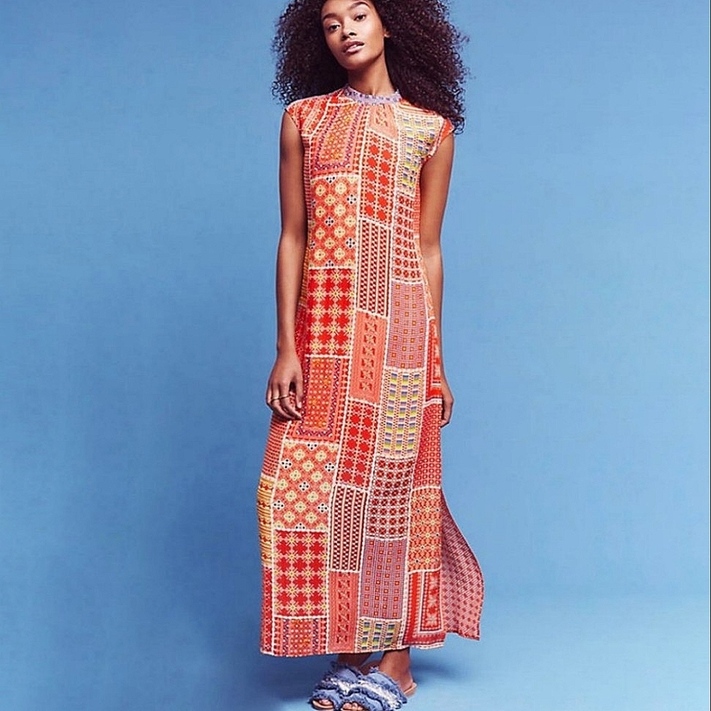 NWOT Anthropologie Tanvi Kedia Patchwork Maxi Dress - Picture 9 of 9